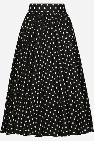 Dolce & Gabbana Gonna Longuette A Ruota In Cotone Pois - Donna Gonne 38