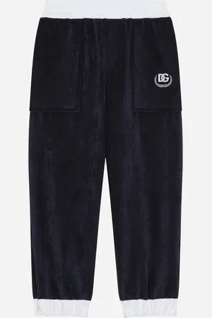 Dolce & Gabbana Pantaloni Jogging In Velluto A Coste Con Logo Dg - Uomo Pantaloni E Shorts 4 Years