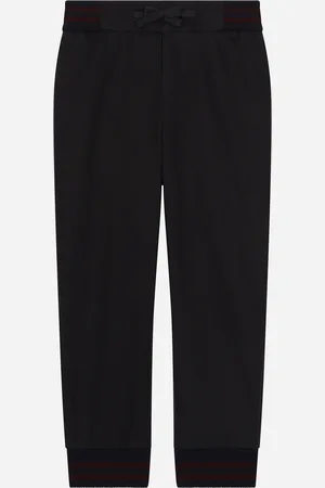Dolce & Gabbana Pantaloni Jogging In Drill Con Placca Logata - Uomo Pantaloni E Shorts Blu 2 Years