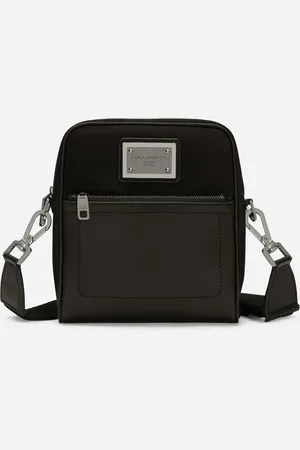 Dolce & Gabbana Borsa A Tracolla In Pelle Di Vitello Granata E Nylon - Uomo Borse A Tracolla Nero Tessuto Onesize