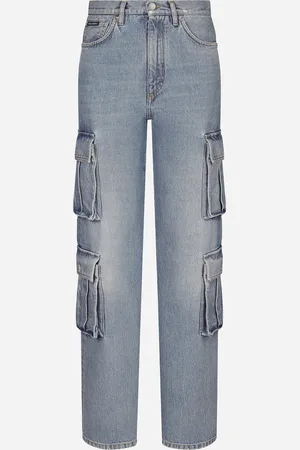 Dolce & Gabbana Jeans Cargo In Denim Di Cotone - Donna Denim Multicolore 42