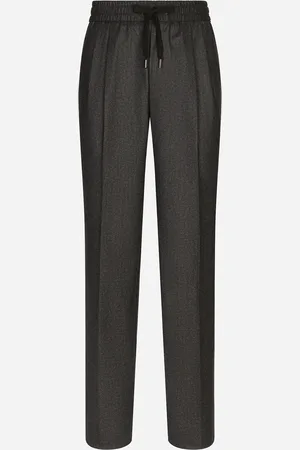 Dolce & Gabbana Pantaloni Jogging In Flanella - Uomo Pantaloni E Shorts Grigio 44