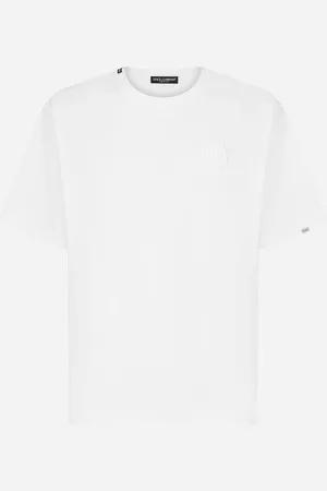 Dolce & Gabbana T-shirt In Cotone Con Ricamo Logo - Uomo T-shirts E Polo Bianco 58