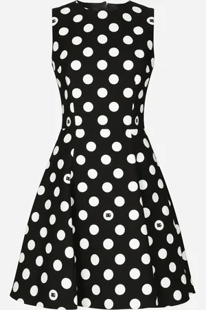 Dolce & Gabbana Abito Corto In Broccato Stuoia Di Cotone Pois - Donna Abiti 36