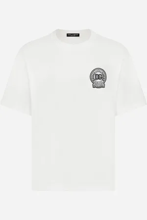 Dolce & Gabbana T-shirt In Cotone Con Ricamo Logo Stampato - Uomo T-shirts E Polo 44