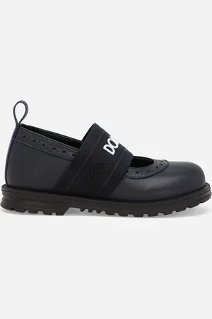 Dolce & Gabbana Ballerina In Pelle Di Vitello Nappato Con Elastico Logato - Donna Scarpe Primi Passi (19-26) Multicolore Pelle 23