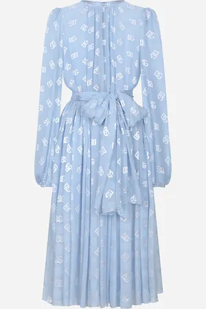 Dolce & Gabbana Abito Longuette In Seta Jacquard Devorè Logo Dg - Donna Abiti 36