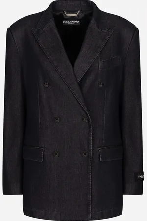 Dolce & Gabbana Giacca Doppiopetto Taormina In Denim Di Cotone E Seta - Donna Denim Multicolore 36