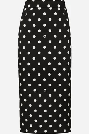 Dolce & Gabbana Gonna Longuette A Tubino In Charmeuse Pois - Donna Gonne 38