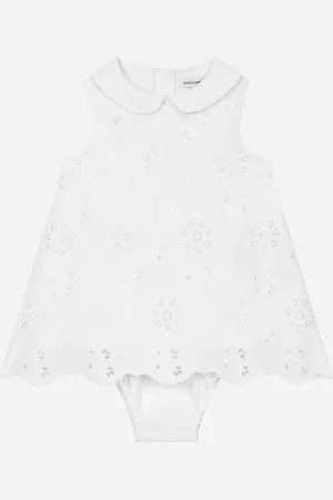 Dolce & Gabbana Abito In Popeline E Pizzo Sangallo - Donna Abiti Bianco 3/6 Months
