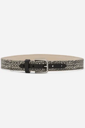 Dolce & Gabbana Cintura In Canvas Con Stampa Logo - Uomo Accessori S