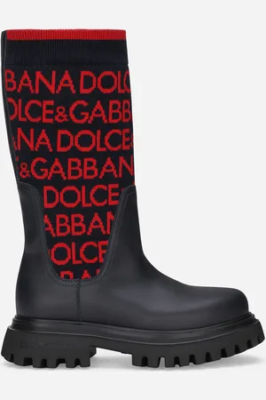 Dolce & Gabbana Stivale In Maglina Con Logo - Donna Scarpe (24-38) Multicolore Pelle 27