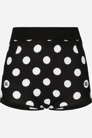 Dolce & Gabbana Culotte A Intarsio Pois In Lana E Seta - Donna Pantaloni E Shorts Multicolore 36
