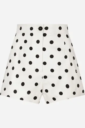 Dolce & Gabbana Shorts Vita Alta In Cotone Pois - Donna Pantaloni E Shorts 38