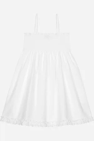 Dolce & Gabbana Abito In Popeline E Pizzo Sangallo - Donna Abiti Bianco 3 Years