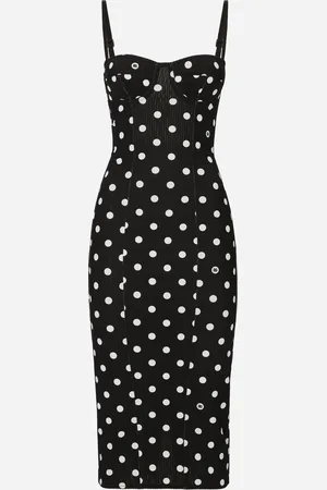 Dolce & Gabbana Abito Corsetteria A Tubino In Marquisette Pois - Donna Abiti 36