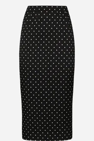 Dolce & Gabbana Gonna Longuette A Tubino In Charmeuse Pois - Donna Gonne 38