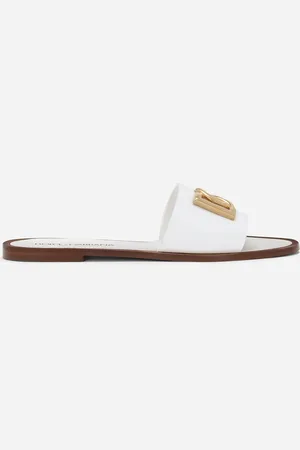 Dolce & Gabbana Slide In Pelle Di Vitello - Donna Slide E Mule Bianco Pelle 36
