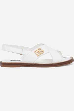 Dolce & Gabbana Sandalo In Pelle Di Vitello Con Logo Dg - Donna Scarpe (24-38) Pelle 30