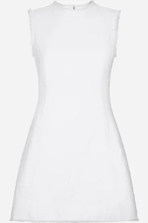 Dolce & Gabbana Abito Corto In Tweed Rachel Di Cotone - Donna Abiti Bianco 40