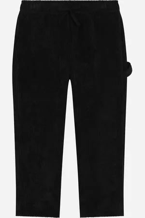 Dolce & Gabbana Pantaloni In Velluto A Coste Con Placca Logata - Uomo Pantaloni E Shorts 4 Years