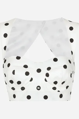 Dolce & Gabbana Top Bustier In Cotone Pois - Donna Camicie E Top 44