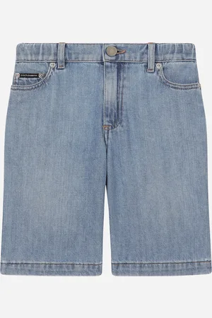 Dolce & Gabbana Bermuda 5 Tasche In Denim Con Placca Logata - Uomo Pantaloni E Shorts Multicolore 3 Years