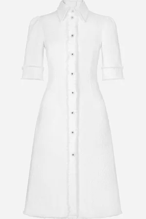 Dolce & Gabbana Abito Longuette In Tweed Rachel Di Cotone - Donna Abiti Bianco 36
