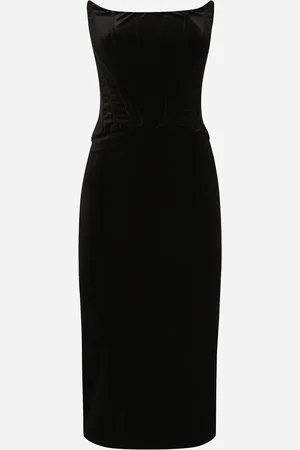 Dolce & Gabbana Abito Longuette A Bustier In Velluto - Donna Abiti 36