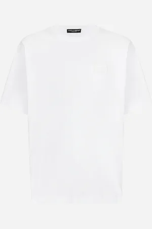 Dolce & Gabbana T-shirt In Cotone Con Placca Logata - Uomo T-shirts E Polo Multicolore 44