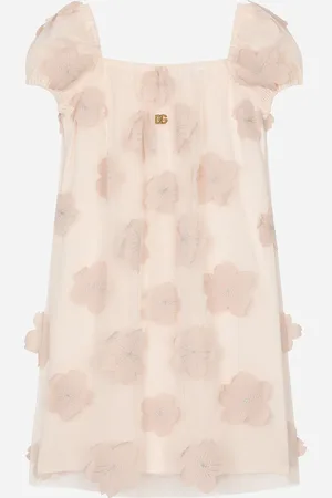 Dolce & Gabbana Abito In Tulle Con Fiori Tridimensionali - Donna Abiti Multicolore 5 Years