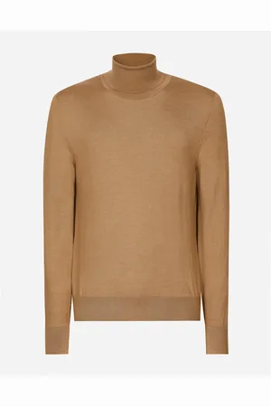 Dolce & Gabbana Maglia Collo Alto In Cashmere E Seta - Uomo Maglieria Beige 48