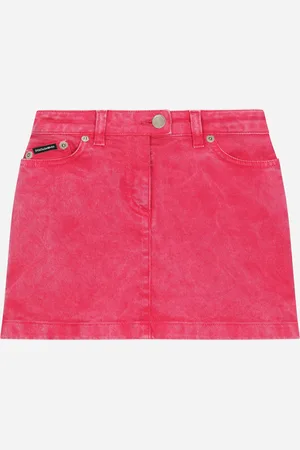 Dolce & Gabbana Gonna 5 Tasche In Denim Con Effetto Lavato E Placca Logata - Donna Pantaloni E Gonne Multicolore 5 Years