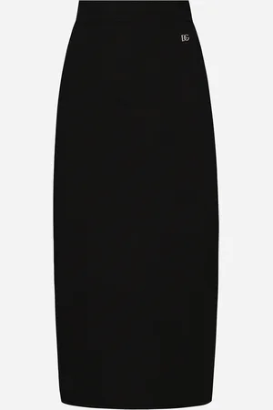 Dolce & Gabbana Gonna Longuette In Maglia Di Viscosa Stretch Con Logo Dg - Donna Gonne 40