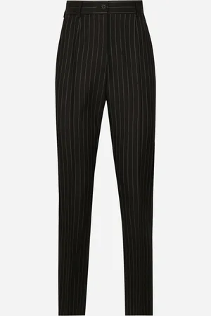 Dolce & Gabbana Pantaloni Sartoriali In Gessato Di Lana - Donna Pantaloni E Shorts Multicolore 36