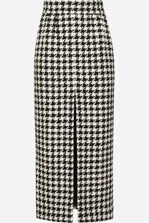 Dolce & Gabbana Gonna Lunga In Macro Pied De Poule - Donna Gonne Multicolore 38