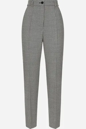 Dolce & Gabbana Pantaloni Sartoriali In Pied De Poule Di Lana - Donna Pantaloni E Shorts Multicolore 36