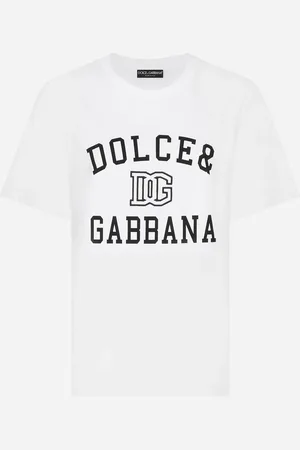 Dolce & Gabbana T-shirt In Jersey Con Lettering E Ricamo Logo - Donna T-shirts E Felpe Bianco 38
