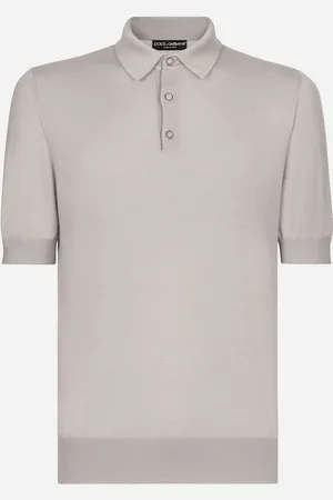 Dolce & Gabbana Maglia Polo In Cashmere E Seta - Uomo Maglieria Grigio 44
