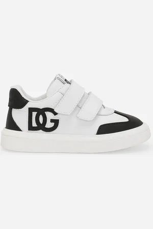 Dolce & Gabbana Sneaker Bassa Dg Original In Pelle Di Vitello Con Logo Dg - Uomo Scarpe Primi Passi (19-26) Nero Pelle 19