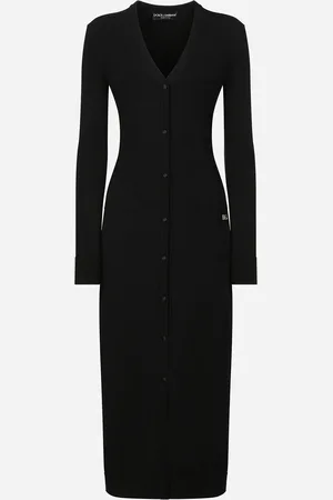 Dolce & Gabbana Cardigan Lungo In Maglia Di Viscosa Stretch Con Logo Dg - Donna Maglioni E Cardigan 36