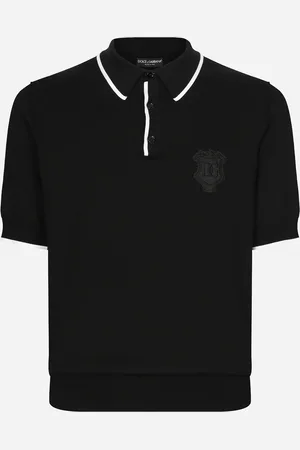 Dolce & Gabbana Maglia Polo In Cotone Con Ricamo Logo Dg - Uomo Maglieria 48