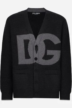 Dolce & Gabbana Cardigan In Lana Fatta A Mano - Uomo Maglieria Grigio Xs