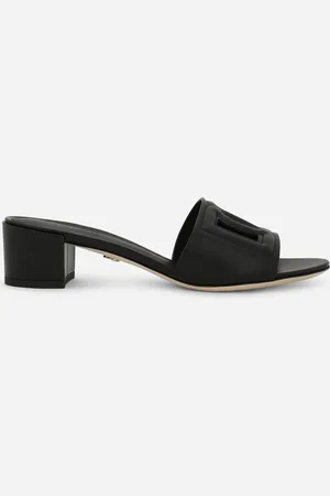 Dolce & Gabbana Slide In Pelle Di Vitello E Logo Dg - Donna Slide E Mule Pelle 37