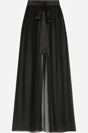 Dolce & Gabbana Gonna Lunga In Chiffon Di Seta Con Cintura - Donna Gonne Seta 36