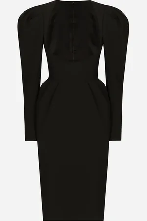 Dolce & Gabbana Abito Longuette In Lana Con Scollo Aperto - Donna Abiti 36
