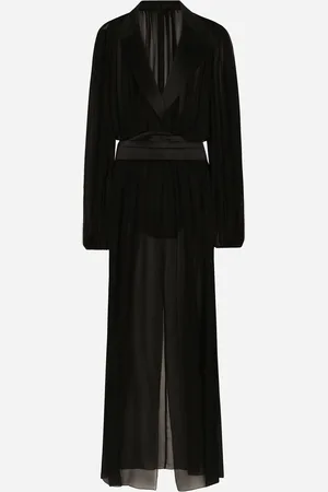 Dolce & Gabbana Abito Lungo Tuxedo In Chiffon Di Seta - Donna Abiti Seta 36