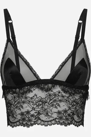 Dolce & Gabbana Reggiseno Bralette Soft Cup In Raso Con Pizzo - Donna Intimo Pizzo 5