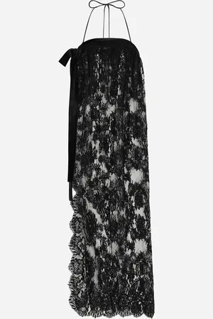 Dolce & Gabbana Abito Longuette In Pizzo Chantilly Con Dettagli In Raso - Donna Abiti 36