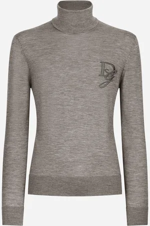 Dolce & Gabbana Maglia Collo Alto In Cashmere - Uomo Maglieria Grigio 46